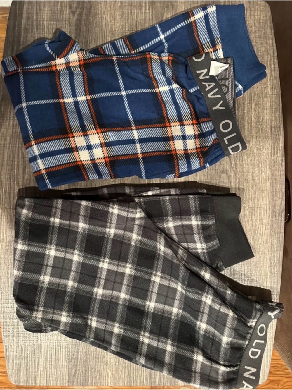 Old Navy Plaid Lounge Pants Duo - Blue, Orange & Gray